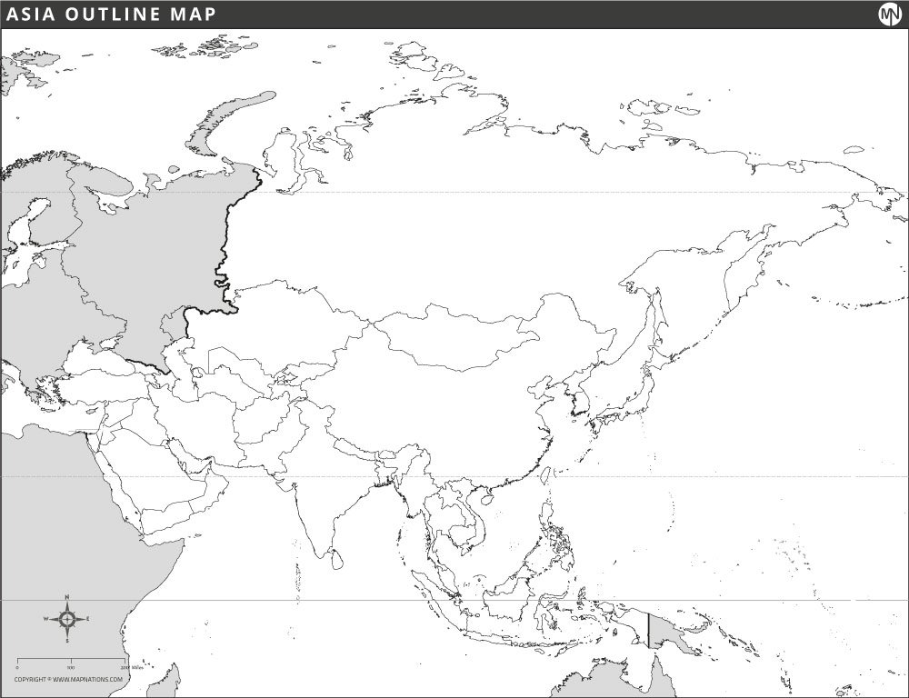 Asia Outline Map