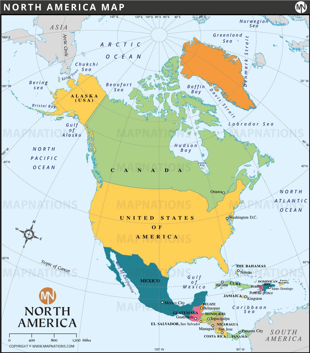 Map of North America