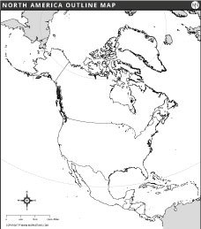 Outline Map of North America