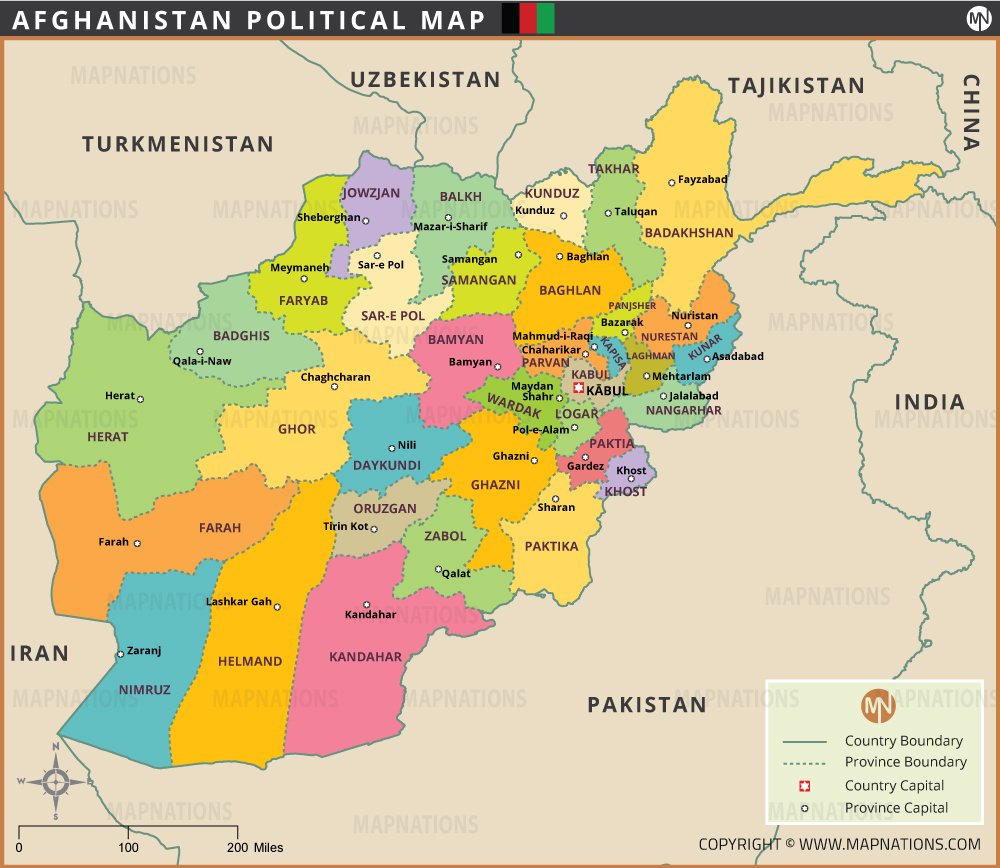 Afghanistan Political Map