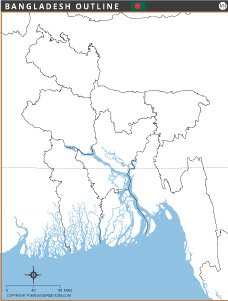 Bangladesh Outline Map