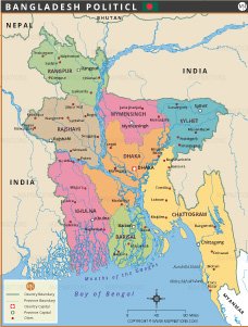 Political map of Bangladesh