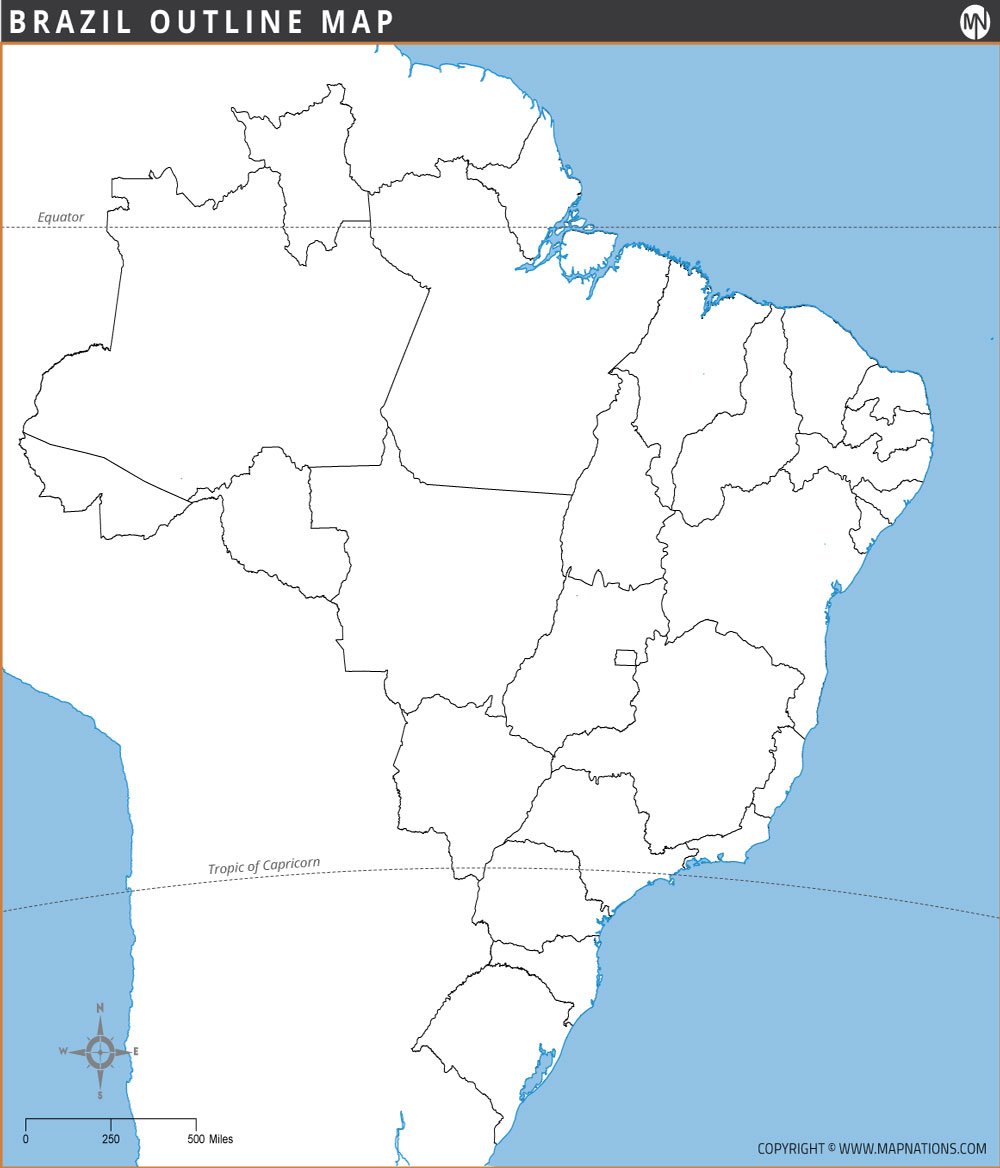 Brazil Outline Map