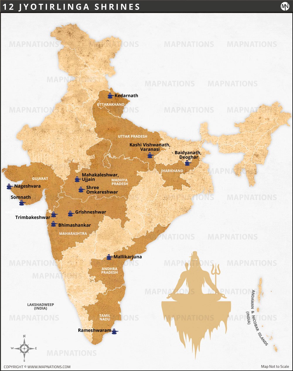 12 Jyotirlinga Map