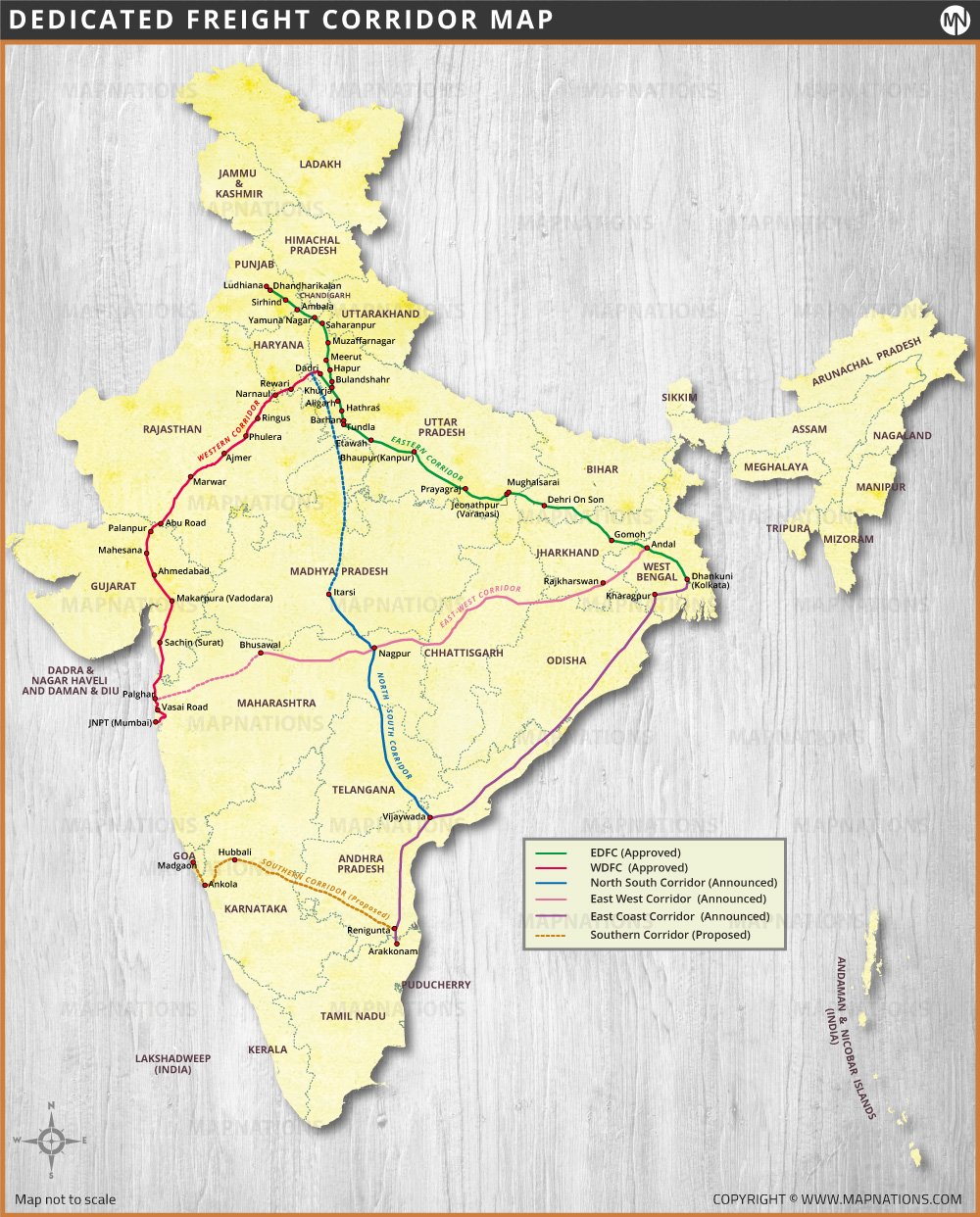 Dedicated Freight Corridor Map