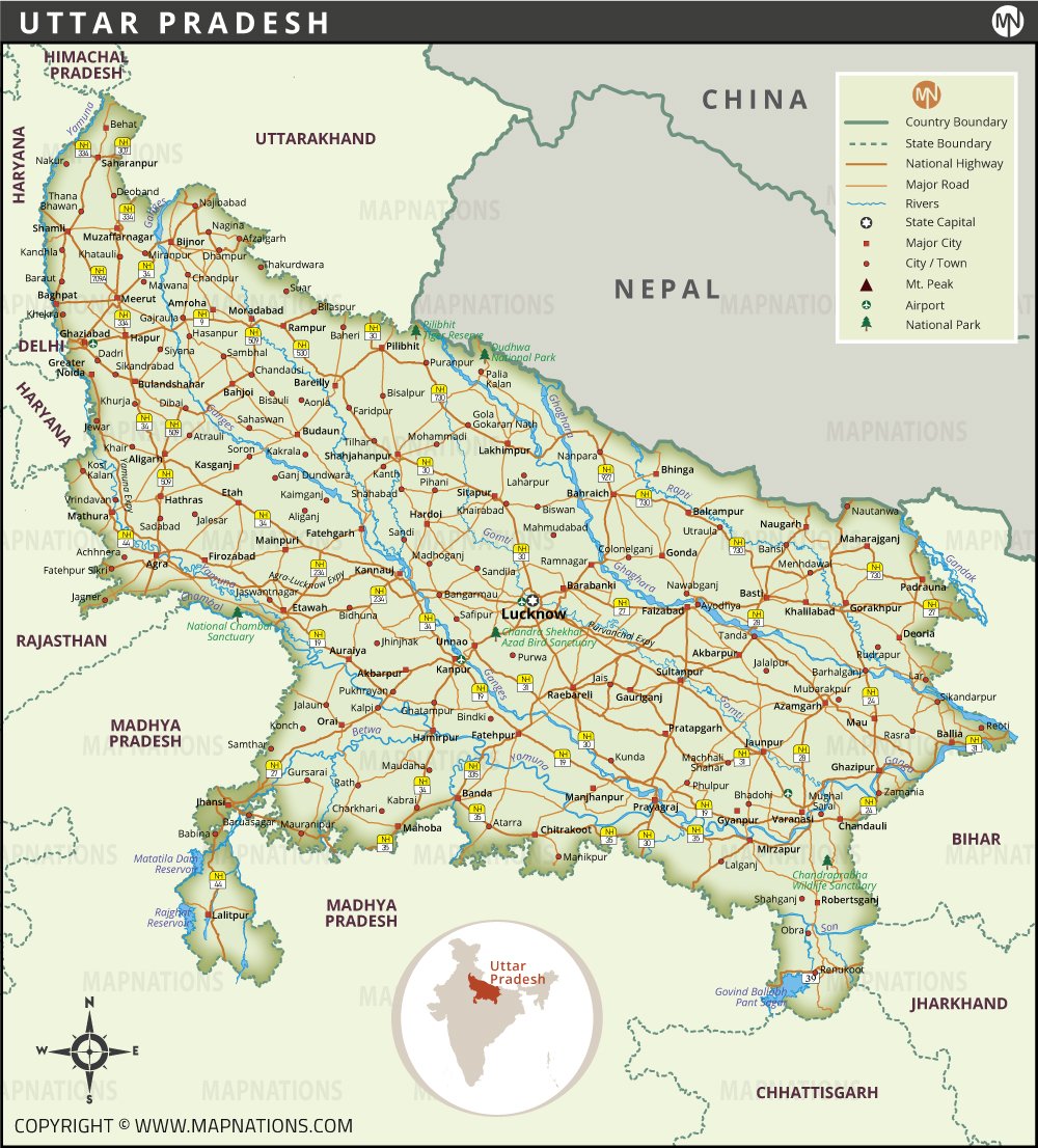 Uttar Pradesh Map