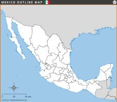 Mexico Outline Map