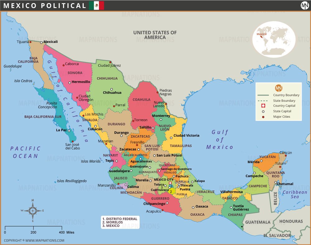 Political Map of Mexico