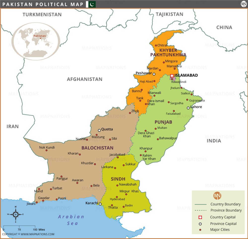 Political Map of Pakistan