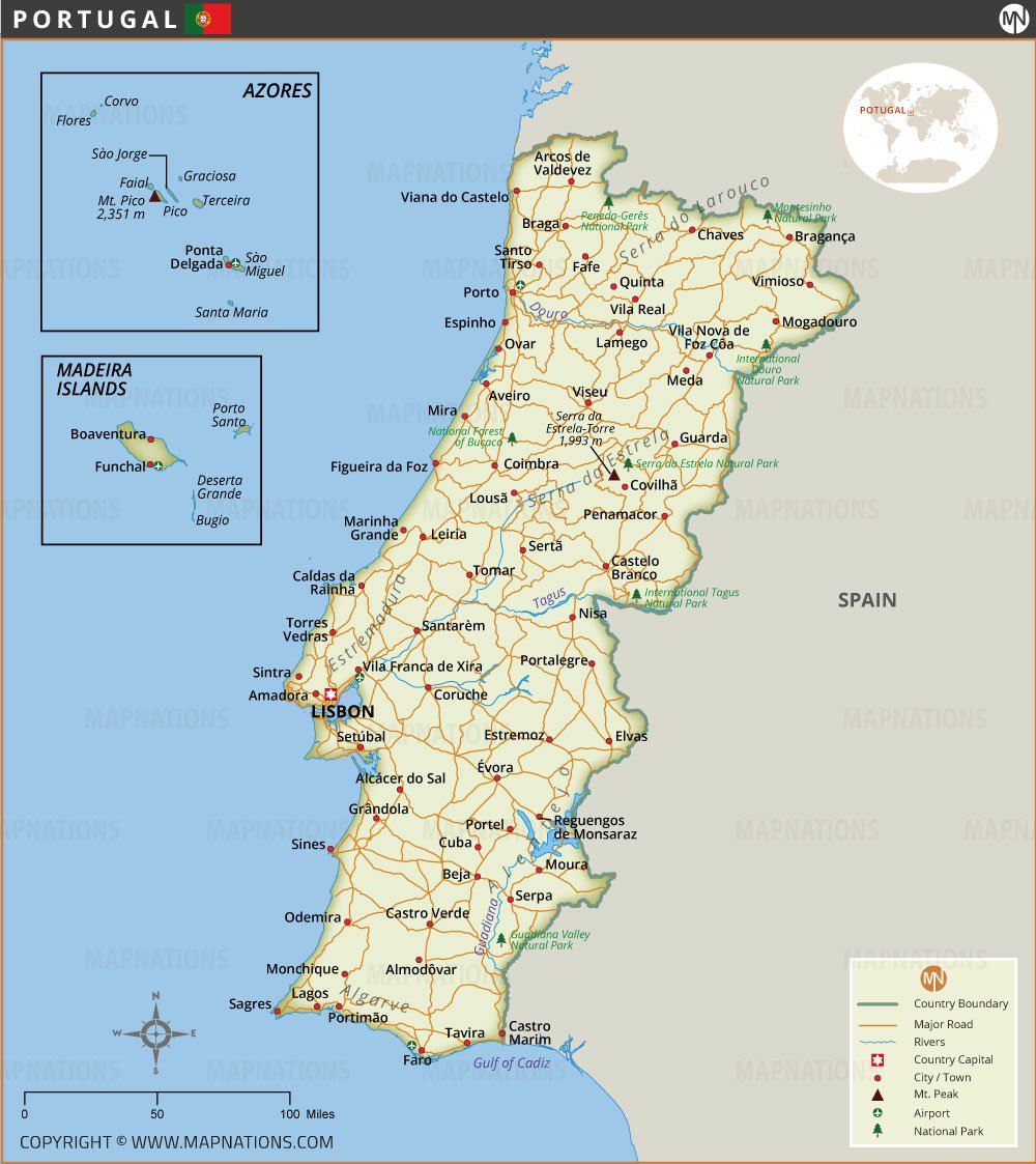 Map of Portugal