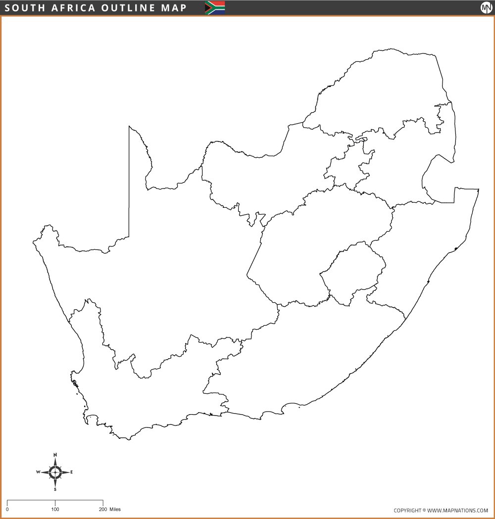 South Africa Outline Map