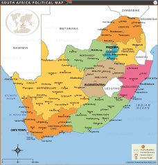 Political map of South Africa