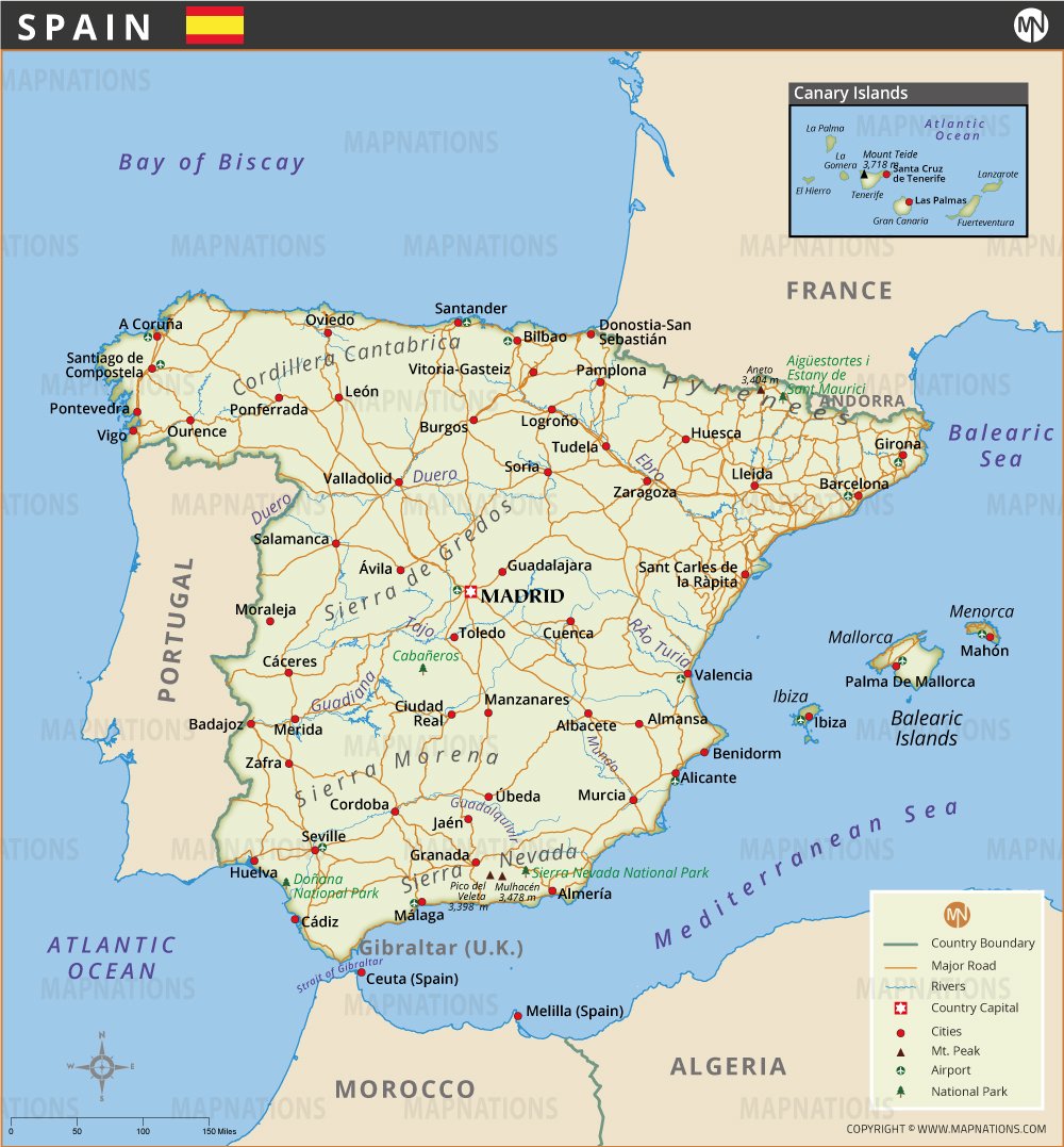 Map of Spain Map