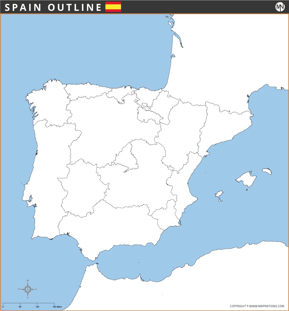 Spain Outline Map