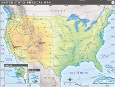 Physical map of United States