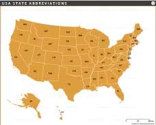 US State Abbreviation Map