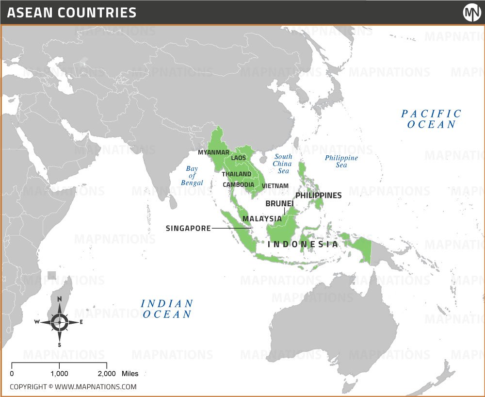 ASEAN Countries Map