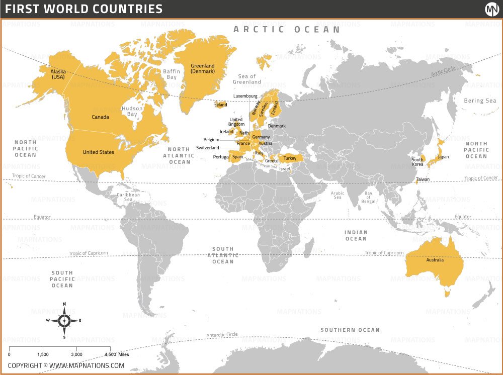 First World Countries Map