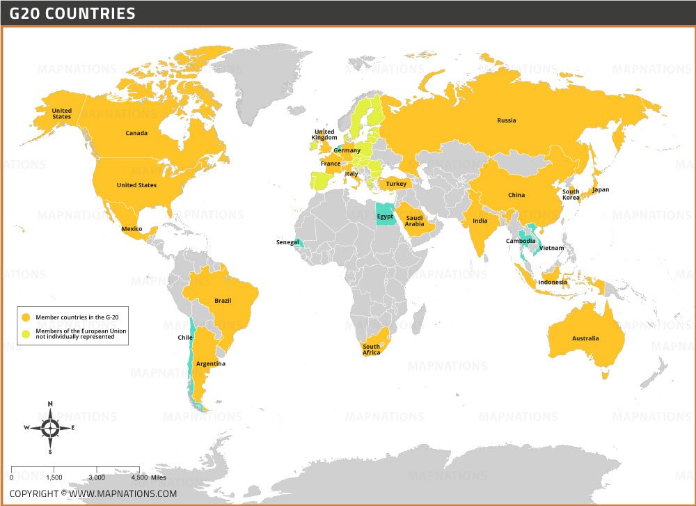 G20 Nations Map