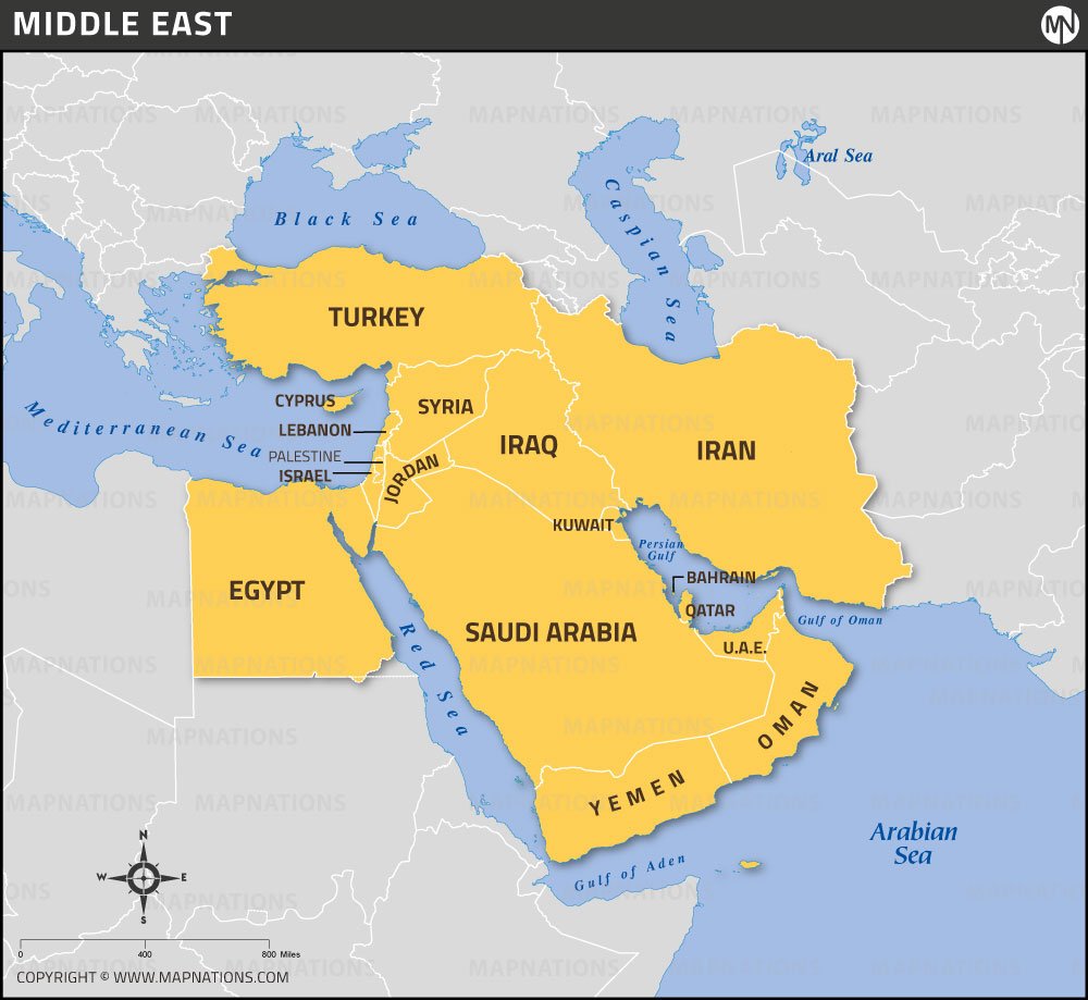 Middle East Countries Map