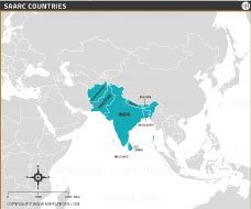 SAARC Countries Map Thumb